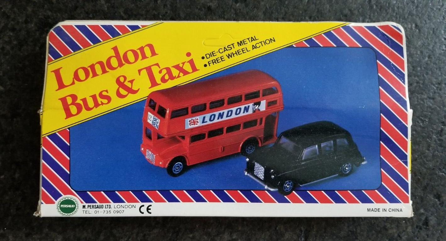 VINTAGE 1980s M. Persaud Ltd London Bus & Taxi Die Cast Set