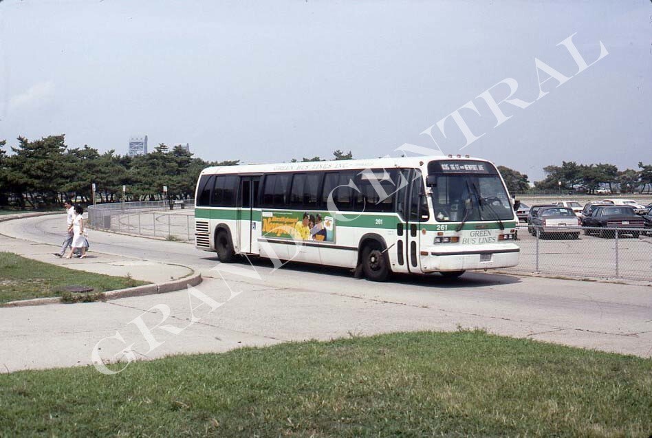ORIGINAL 1988 GREEN BUS LINES INC BUS SLIDE RTS #261 Q34 RIIS PARK QUEENS NY