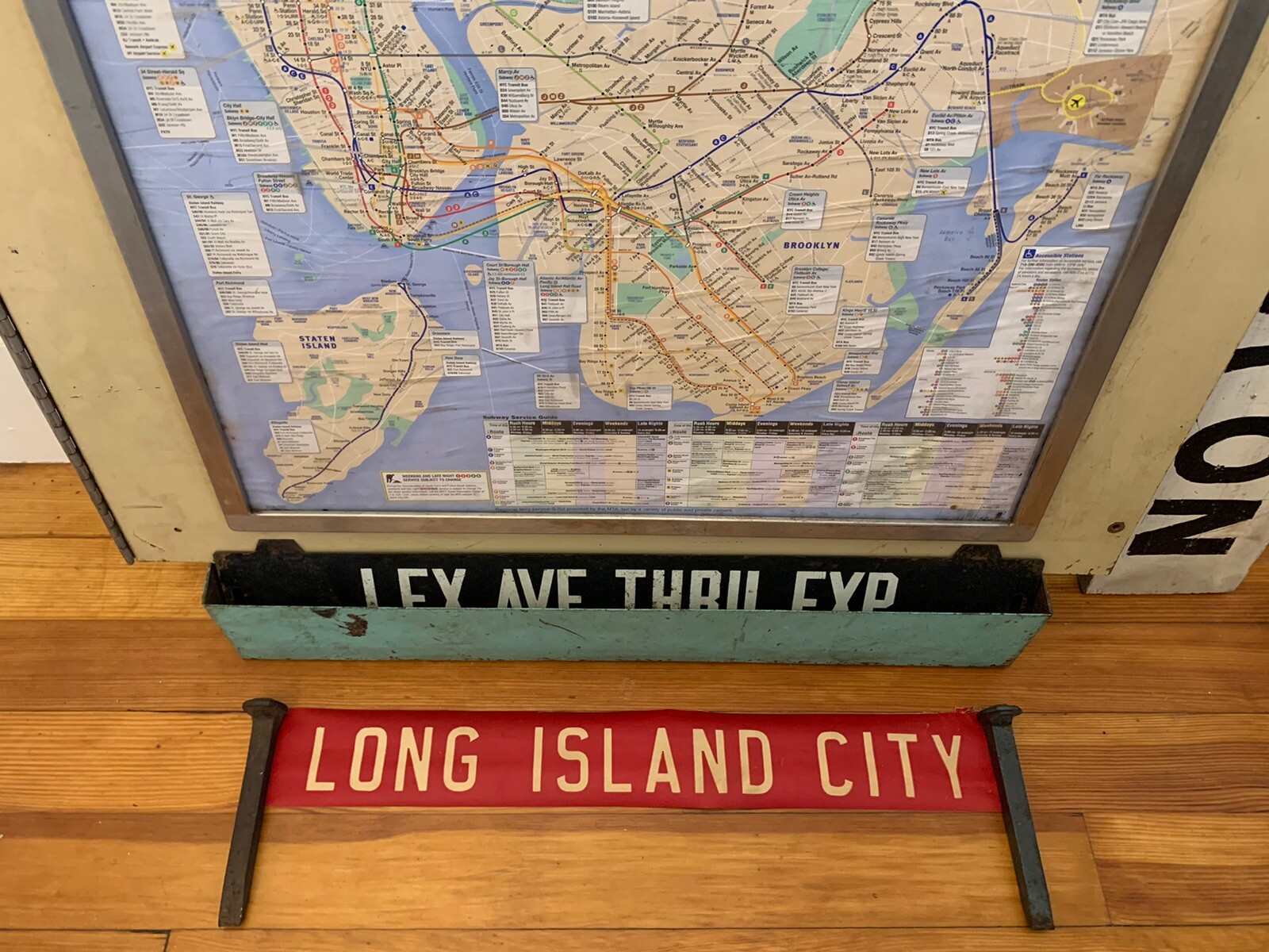1958 BROOKLYN NY NYC BUS ROLL SIGN LONG ISLAND CITY CROSSTOWN MOMA ART GALLERIES
