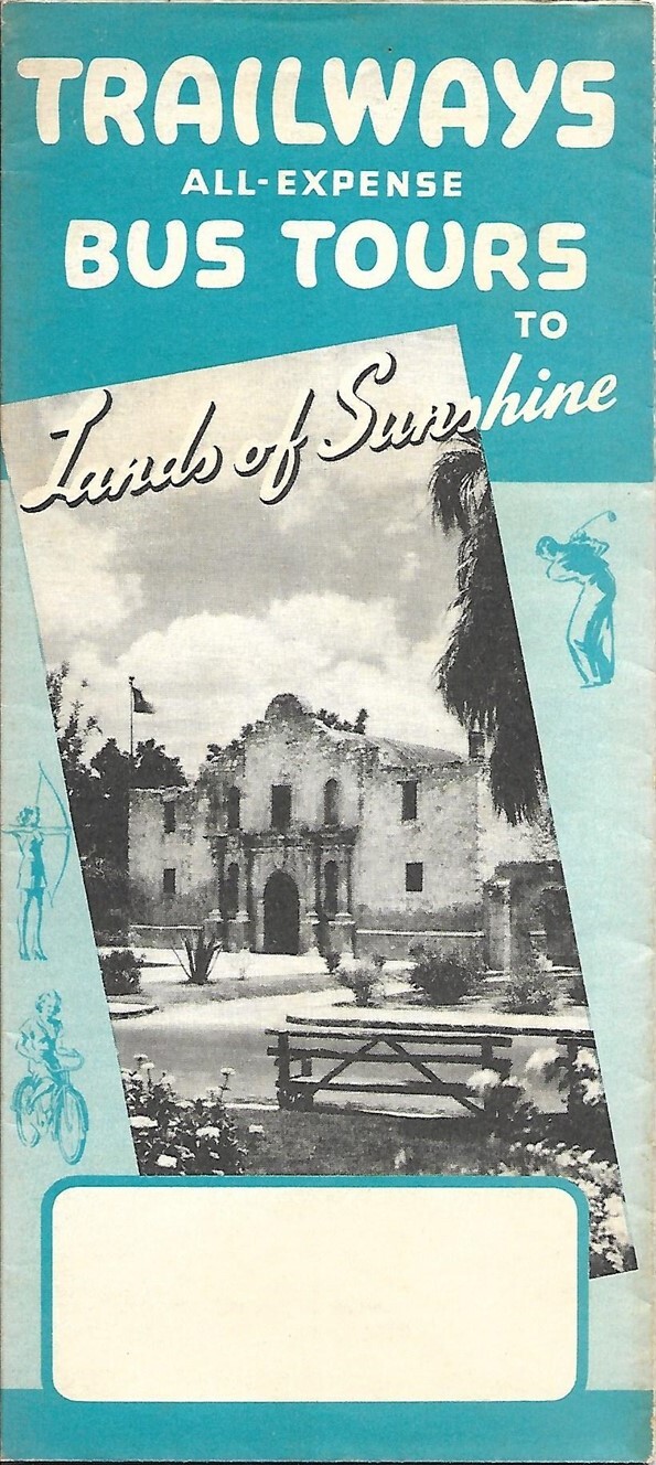 Vintage 1940 TRAILWAYS “Land of Sunshine” Bus Tour Brochure Florida Arizona Maps