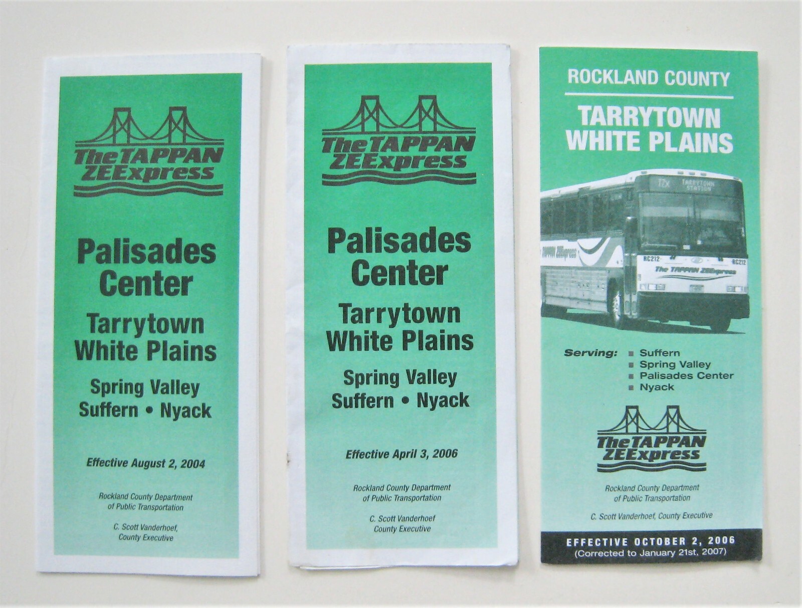 Lot of 3 New York Rockland County Bus Timetables Tarrytown White Plains NY
