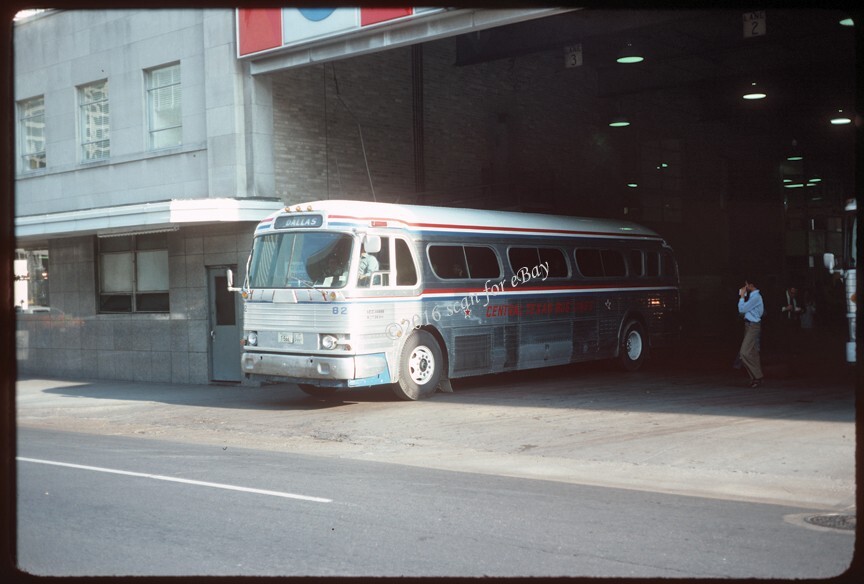 Central Texas Bus Lines PD4104 Dallas Greyhound Station Original Kodachrome