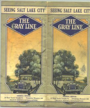 1920s Gray Line “Seeing Salt Lake City” Brochure / Great Cover with Vintage Bus