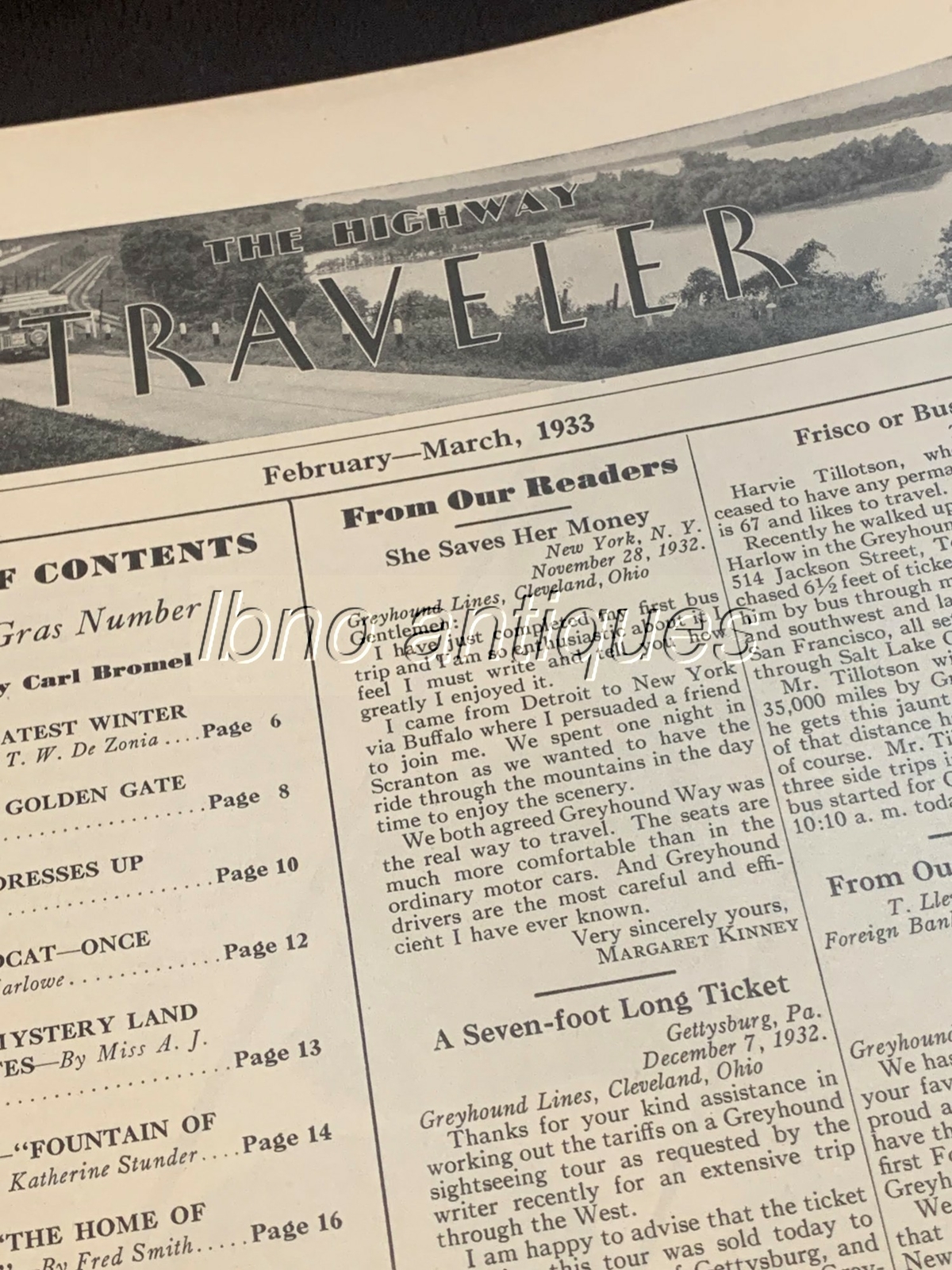 VINTAGE 1933 THE HIGHWAY TRAVELER – GREYHOUND LINES MAGAZINE. MARDI GRAS NUMBER