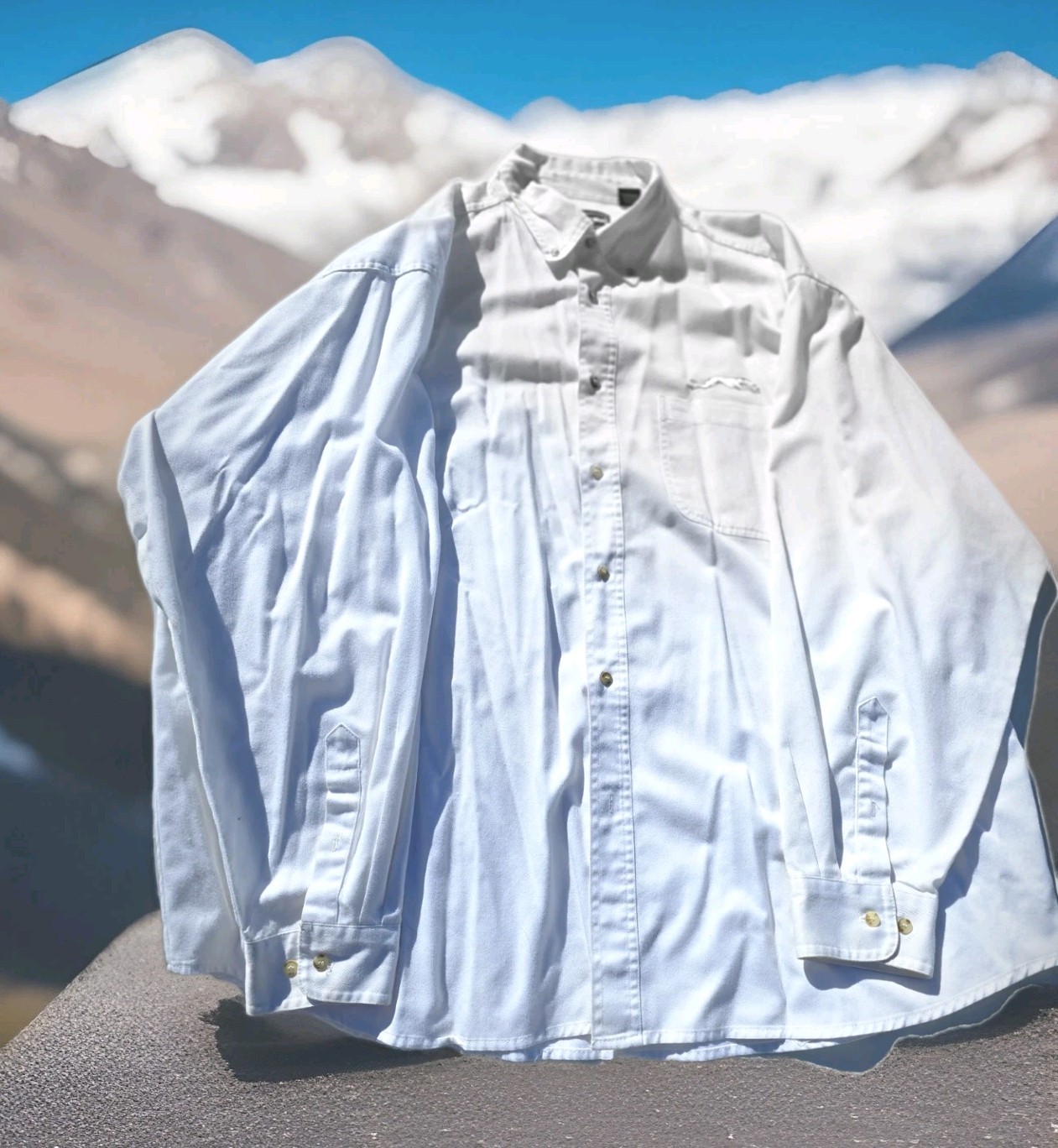 Greyhound Bus Mens White Shirt XXL 100% Egyptian Cotton Long Sleeve Shirt