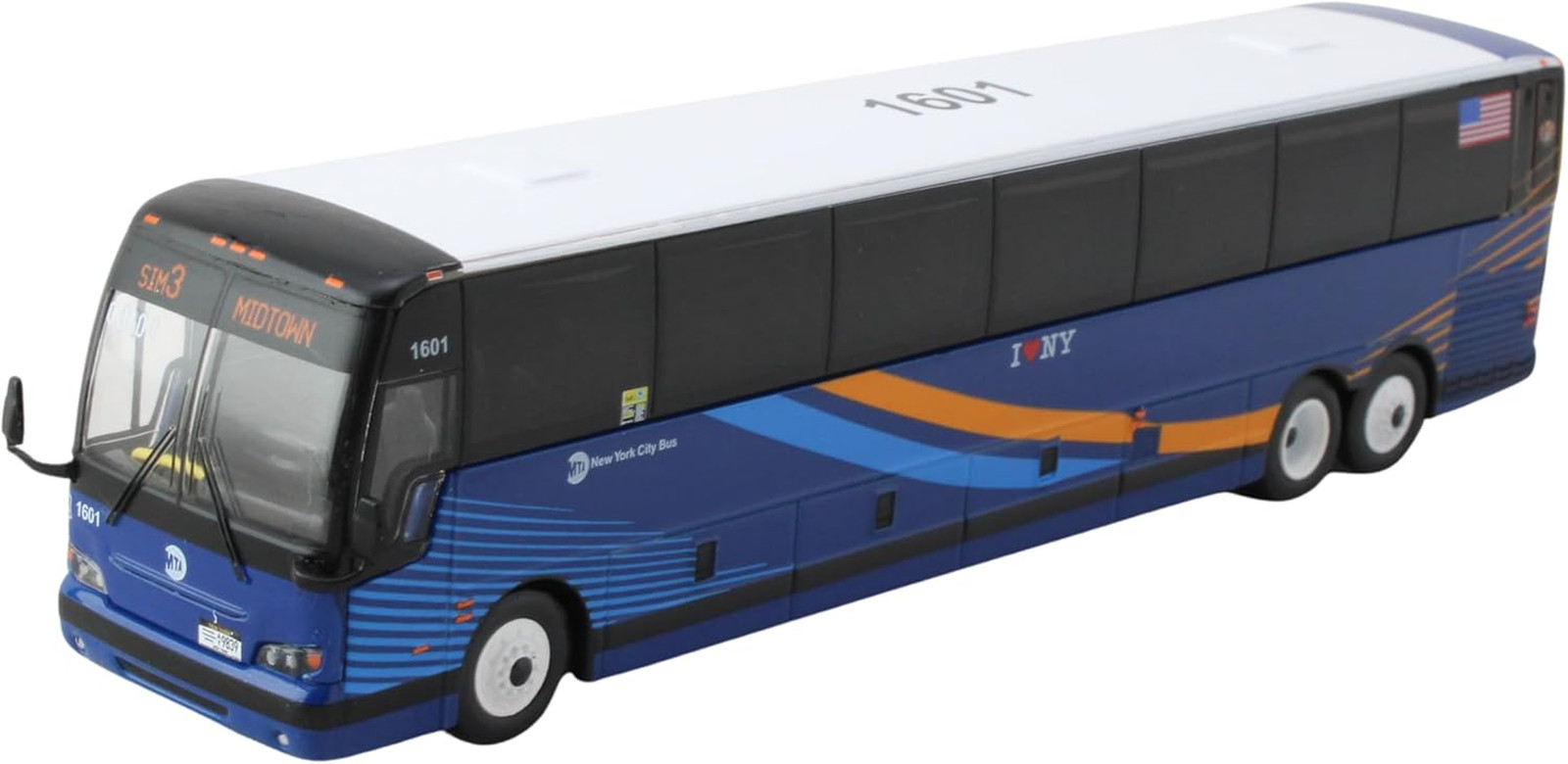 Prevost X3-45 Commuter Coach: MTA Express Service Bus, with Die-Cast Metal, 1/87