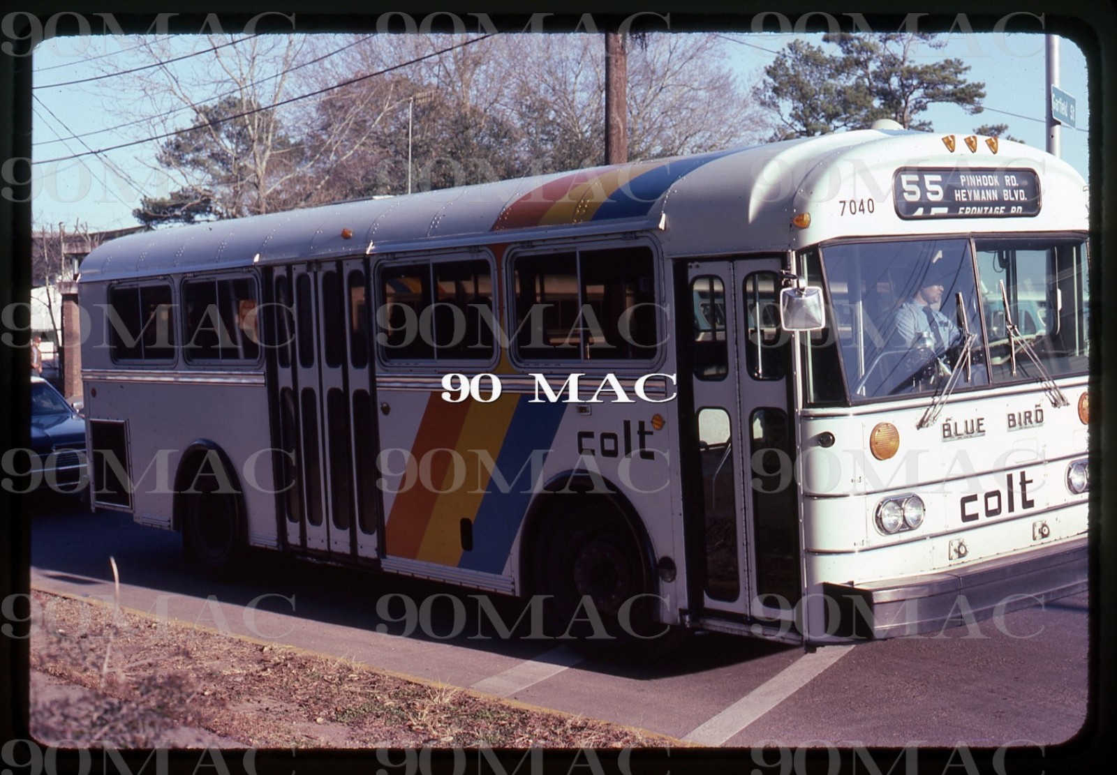 COLT. BLUE BIRD BUS #7040. Lafayette (LA). Original Slide 1985.