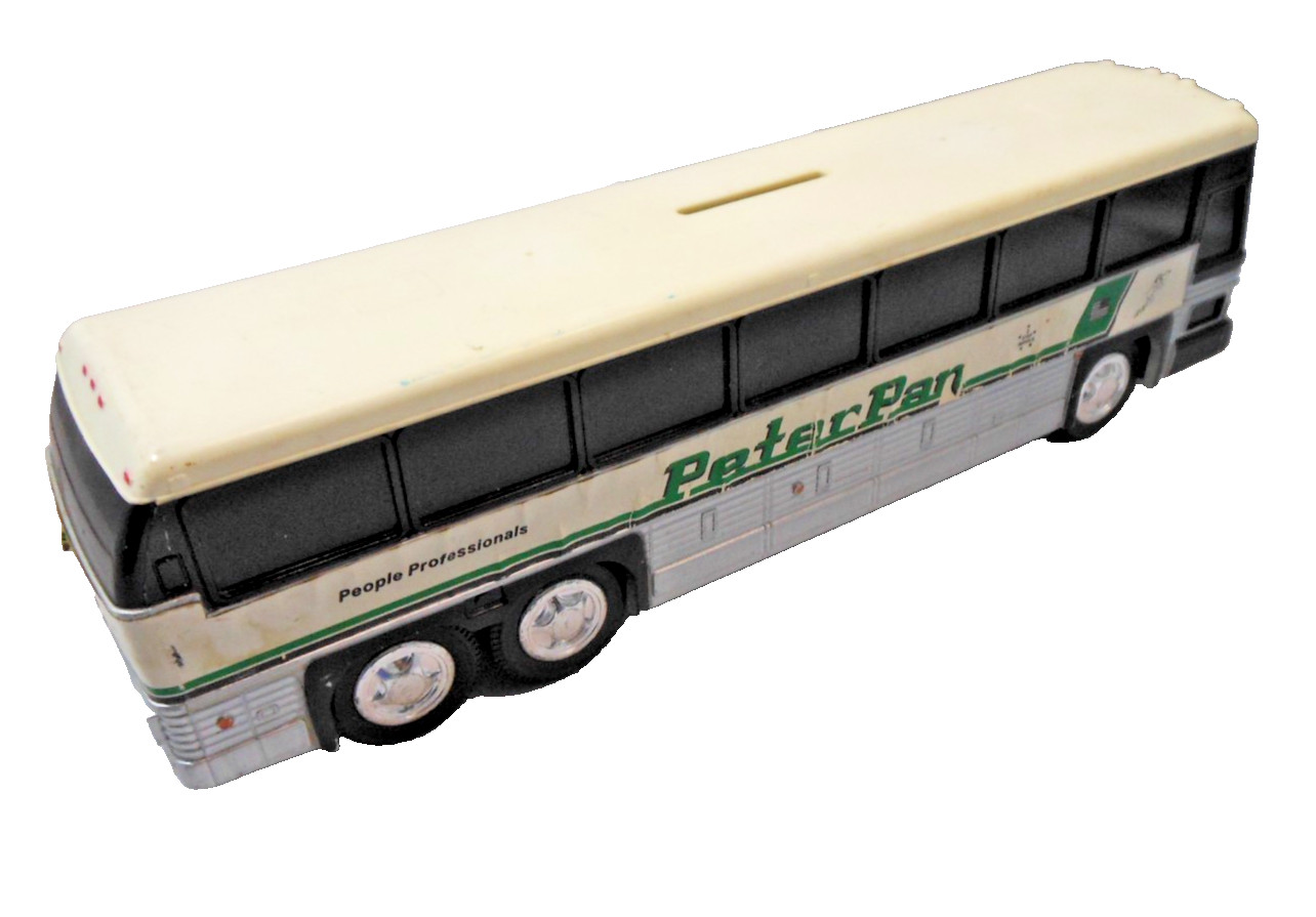 Vintage Peter Pan Bus Lines MC 9 Plastic Bus Bank