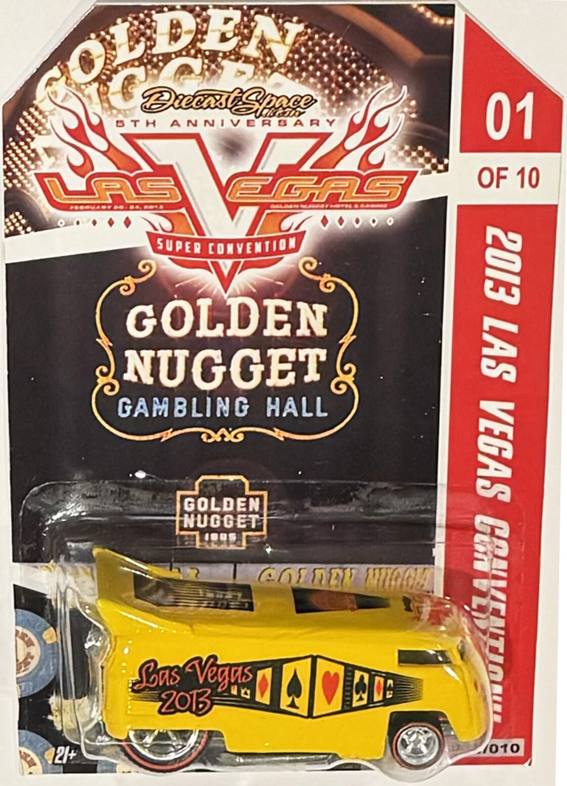 Yellow VW Drag Bus Custom Hot Wheels 2013 Las Vegas Convention Series w/RR 1/10