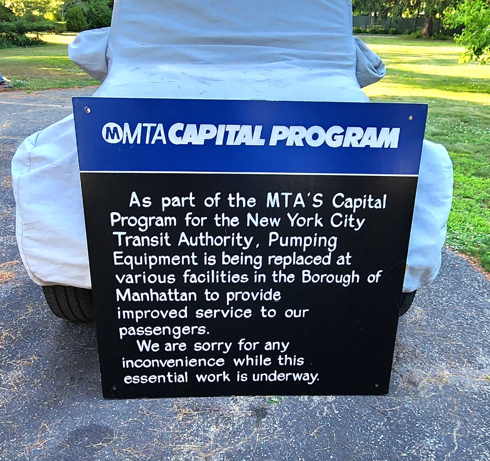 VINTAGE NYCTA MTA CAPITAL PROGRAM SIGN PUMP EQUIP MANHATTAN NY WOOD HAND PAINTED