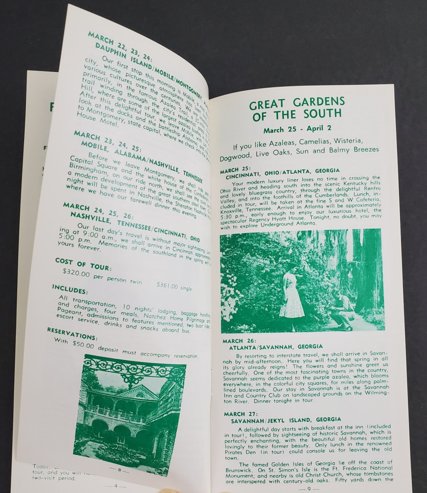 1973 Royal Travel Spring Color Tours Bus Motorcoach Vtg Travel Brochure Booklet