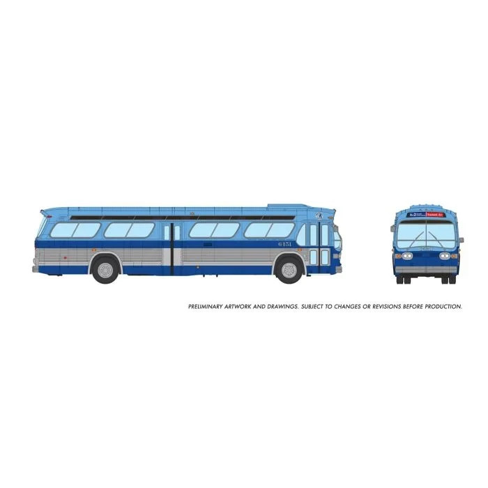 RAPIDO HO NEW LOOK BUS DELUXE NY MTA 2 TONE BLUE #6451 Bx2 GRAND CONC PN 753148