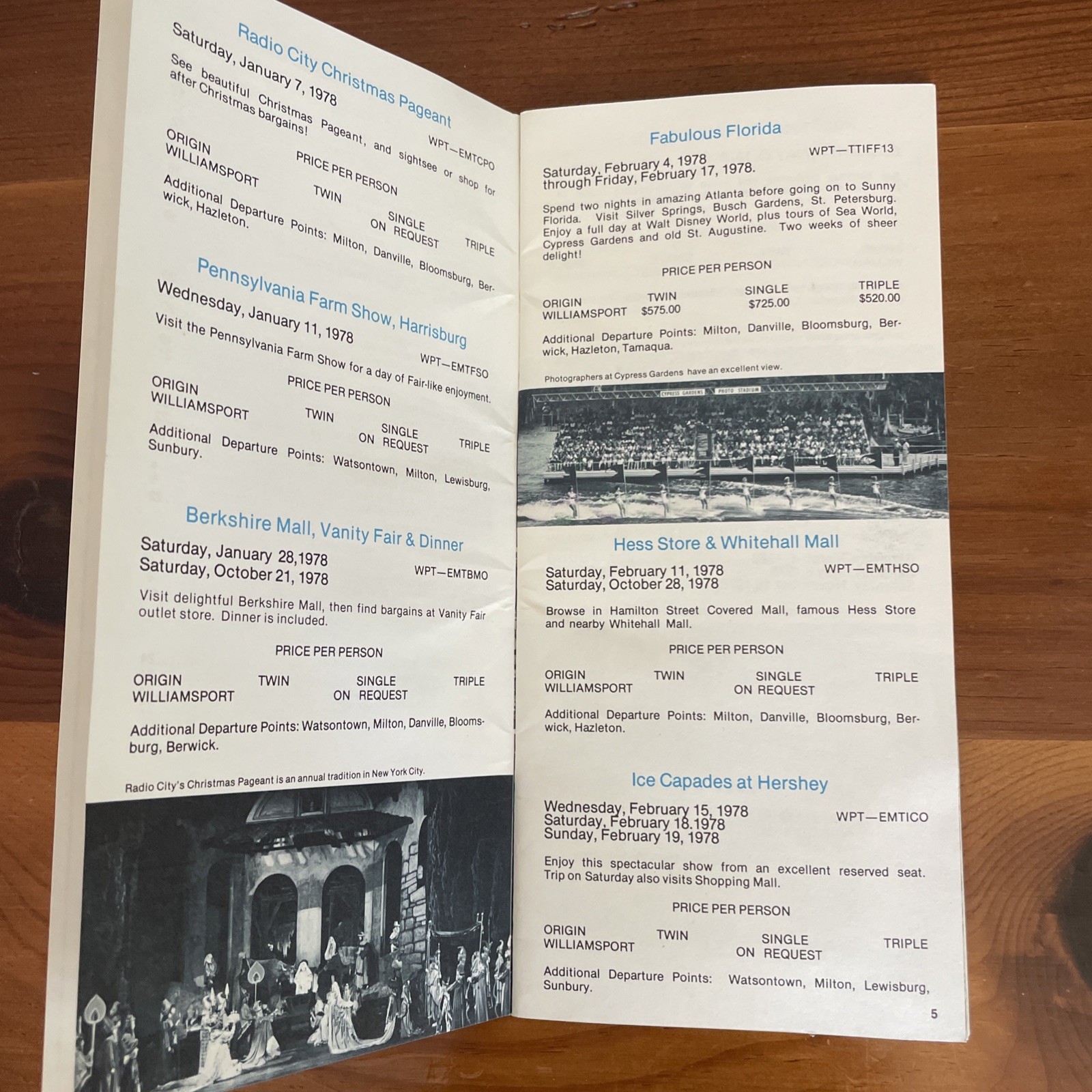 Trailways Escorted Tour 1978 Travel The Four Seasons From Williamsport And …