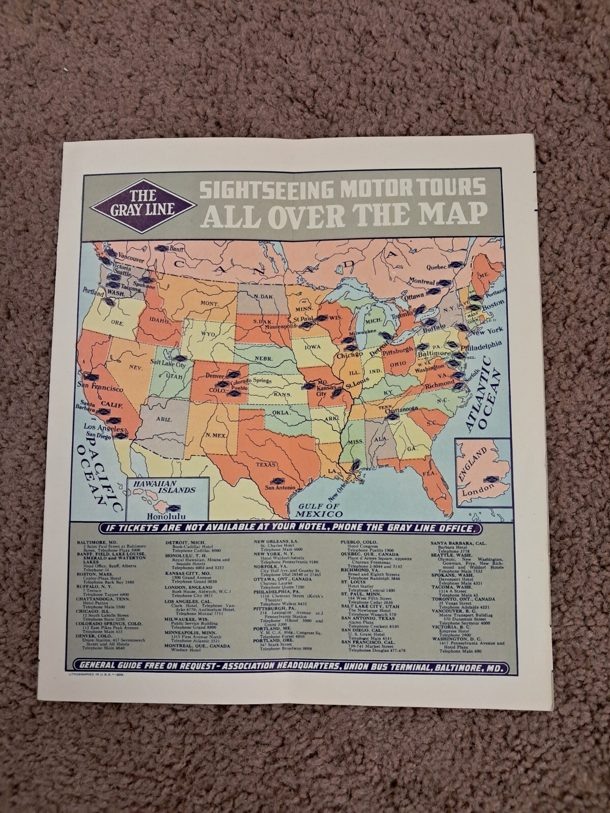 1928 Gray Line Seeing Baltimore MD Travel by Bus Brochure