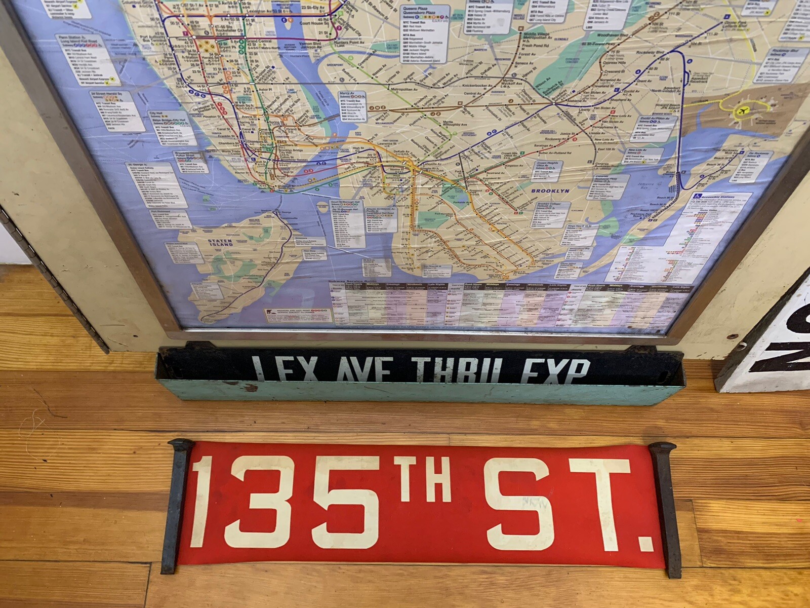 NY NYC BUS ROLL SIGN BRONX 135th STREET WEST HARLEM CITY COLLEGE NEW YORK YMCA