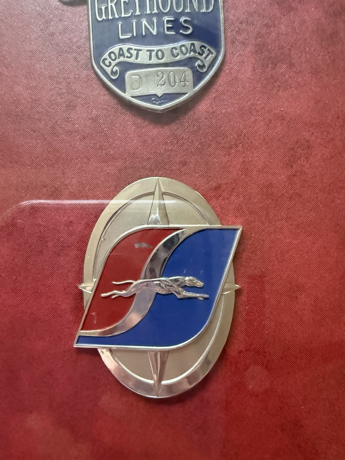 Vintage Greyhound Driver Hat Badge Collection Shadow Box Framed Display