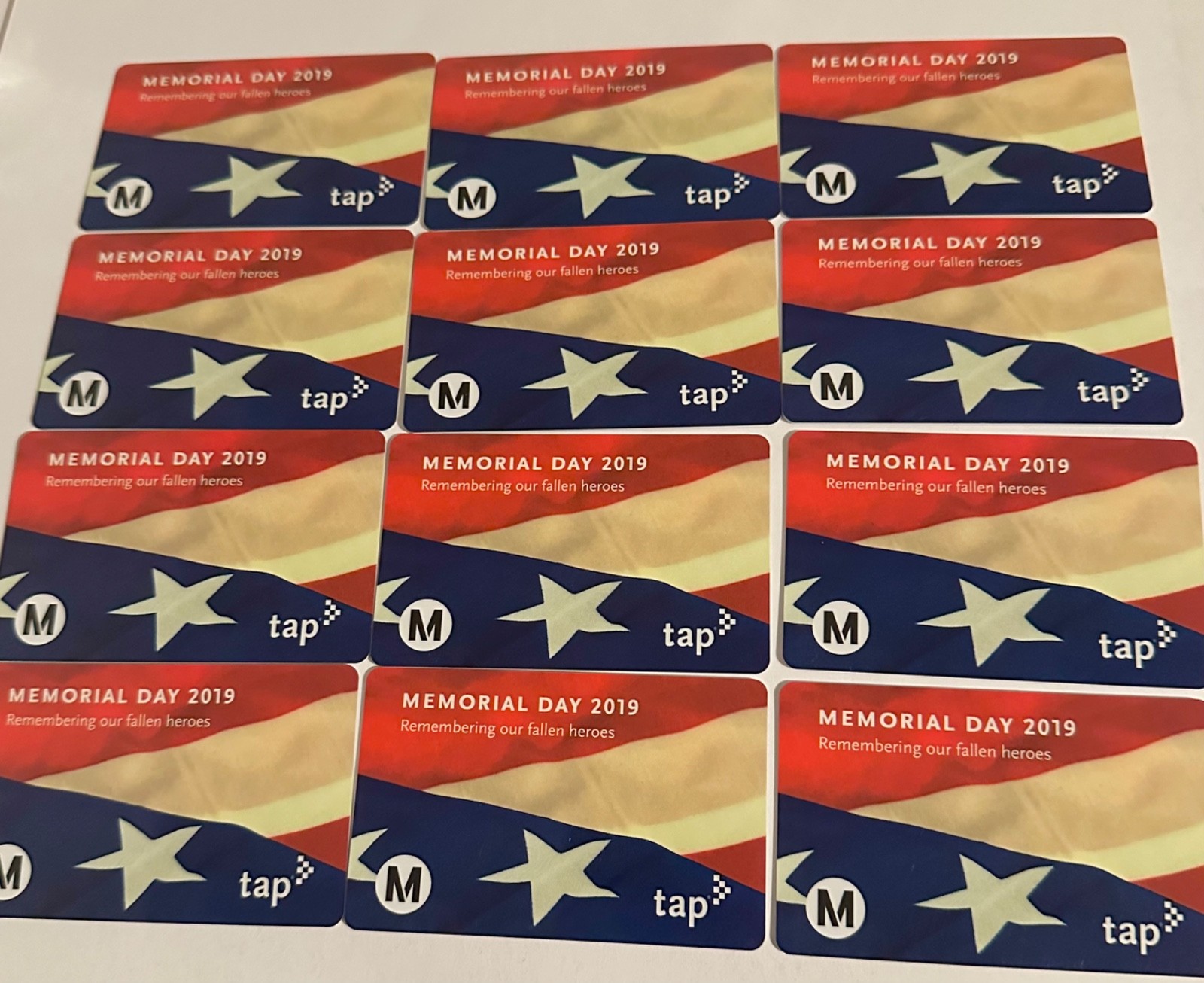 Metro TAP Card Memorial Day 2019 Bus Subway Transit Lmtd Edition NOT Loadable