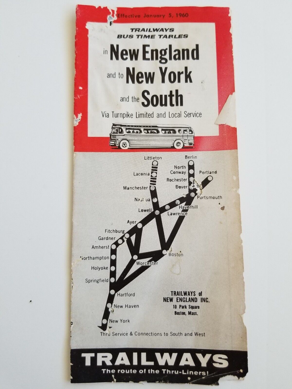 Trailways Bus New England New York and South 1960 Advertisement Brochure