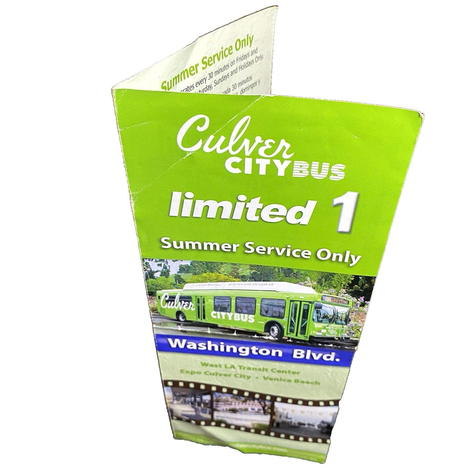 Transit Pamphlet 2014 Map Bus Line Culver City West LA Venice Beach Travel Route