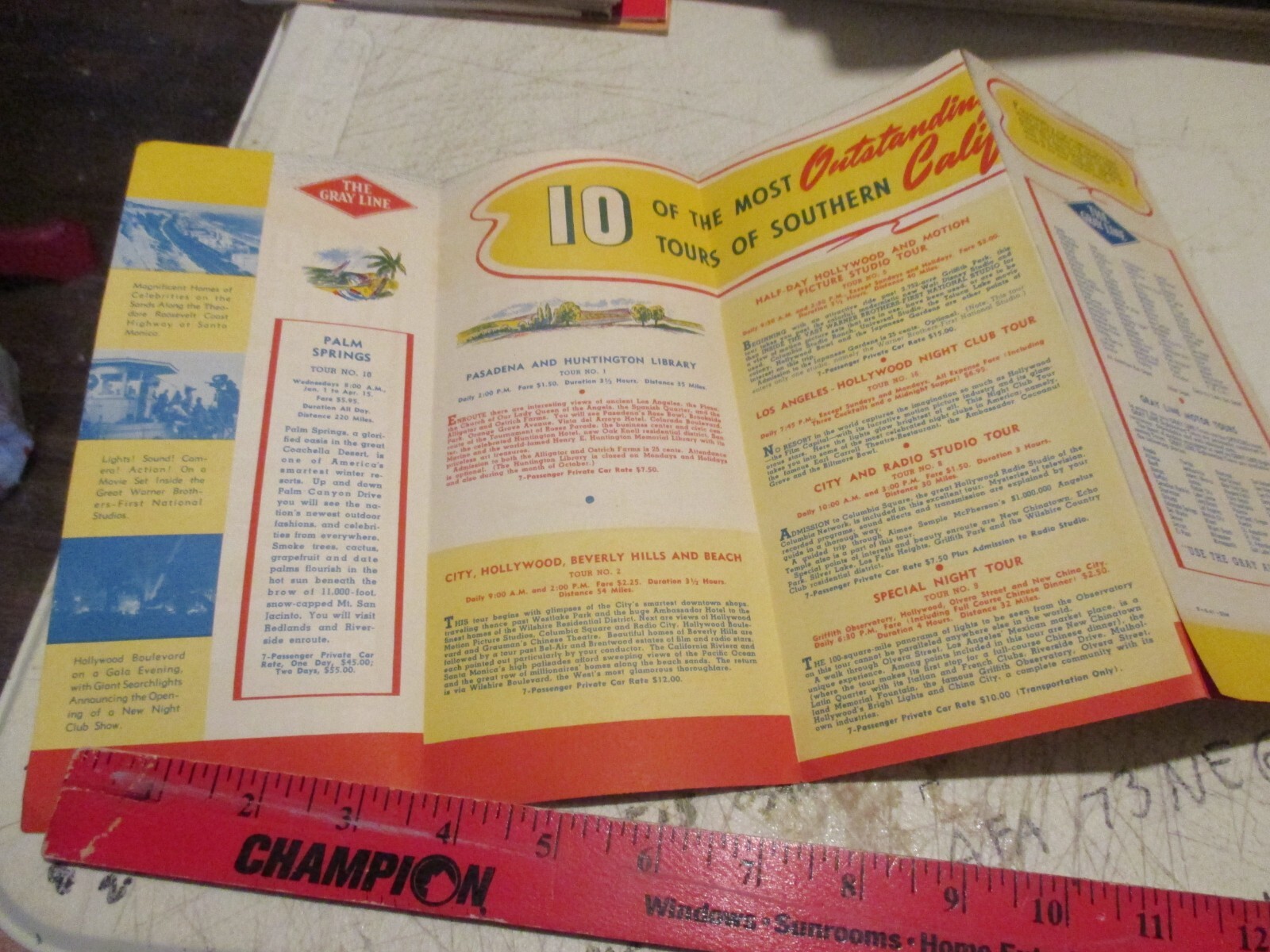 Vintage Gray Line Bus Tours Brochure, Seeing Los Angeles & Southern Cal, 1950
