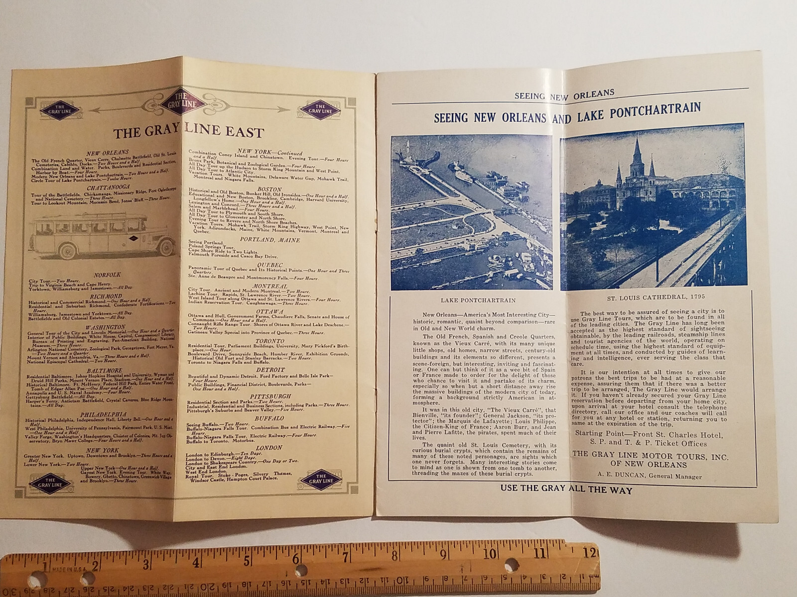 1928 The Gray Line Brochure: Seeing New Orleans
