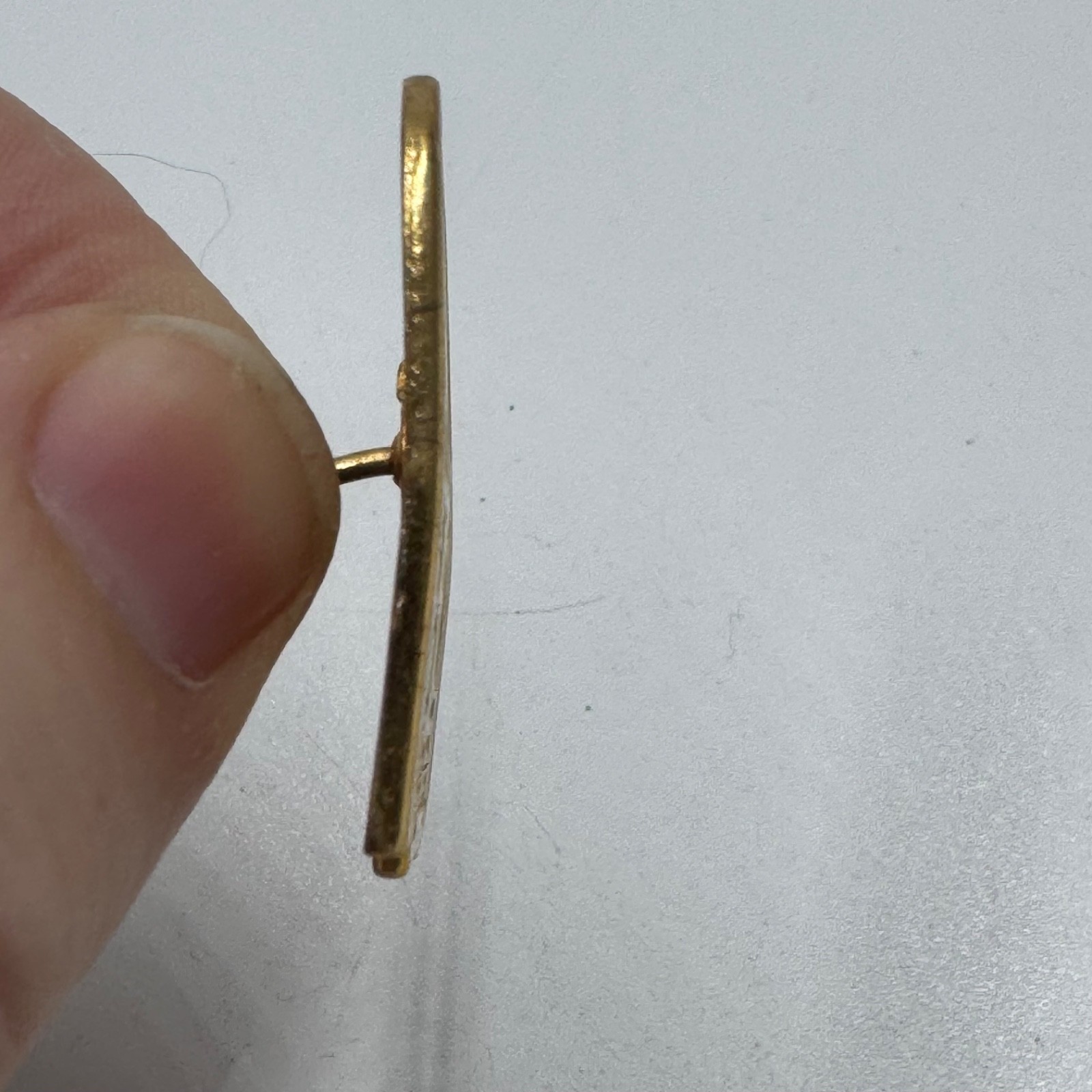 Vintage Saskatoon Transit Bus Logo Lapel Pin Yellow Gold Enamel Canada Souvenir