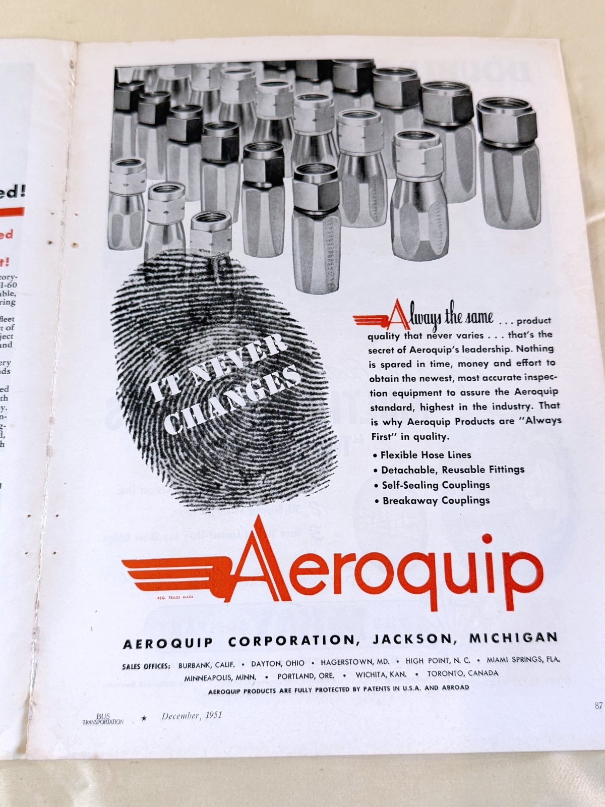 vtg BUS print ad full spreads parts