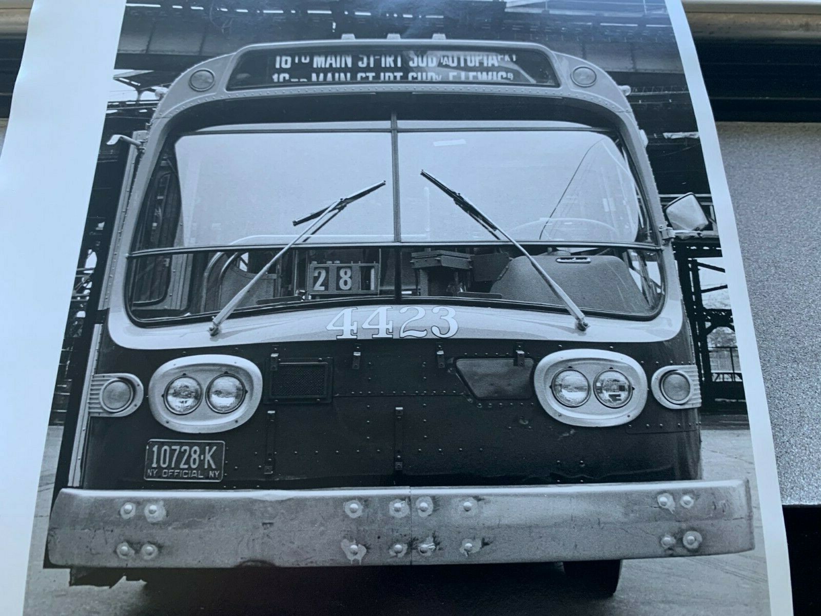 8X10 NY NYC TRANSIT BUS B&W COLLECTIBLE PHOTOGRAPH ELEVATED IRT SUBWAY TRACKS