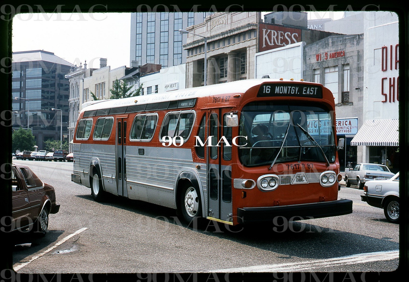 MATS. GM COACH BUS #7617 R 87. Montgomery (AL). Original Slide 1988.