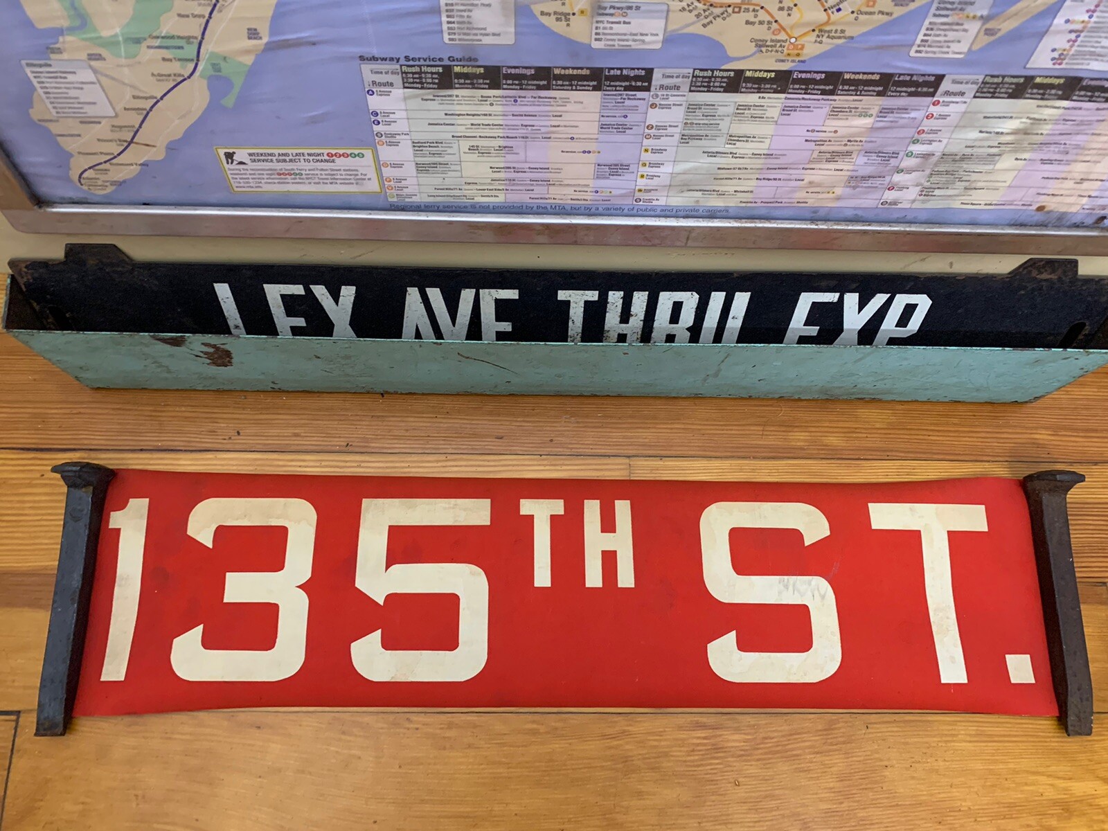 NY NYC BUS ROLL SIGN BRONX 135th STREET WEST HARLEM CITY COLLEGE NEW YORK YMCA
