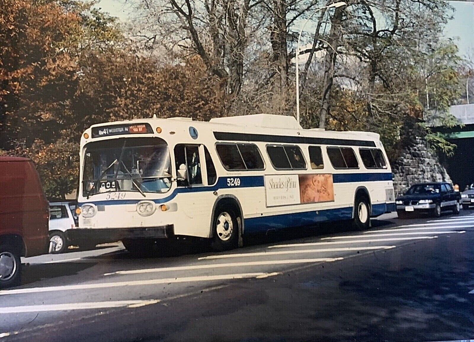5×7 COLOR PHOTO NYC BUS 1971 BLITZ-REBUILT GM FISHBOWL 5249 Bx-41 WEBSTR 11/7/92