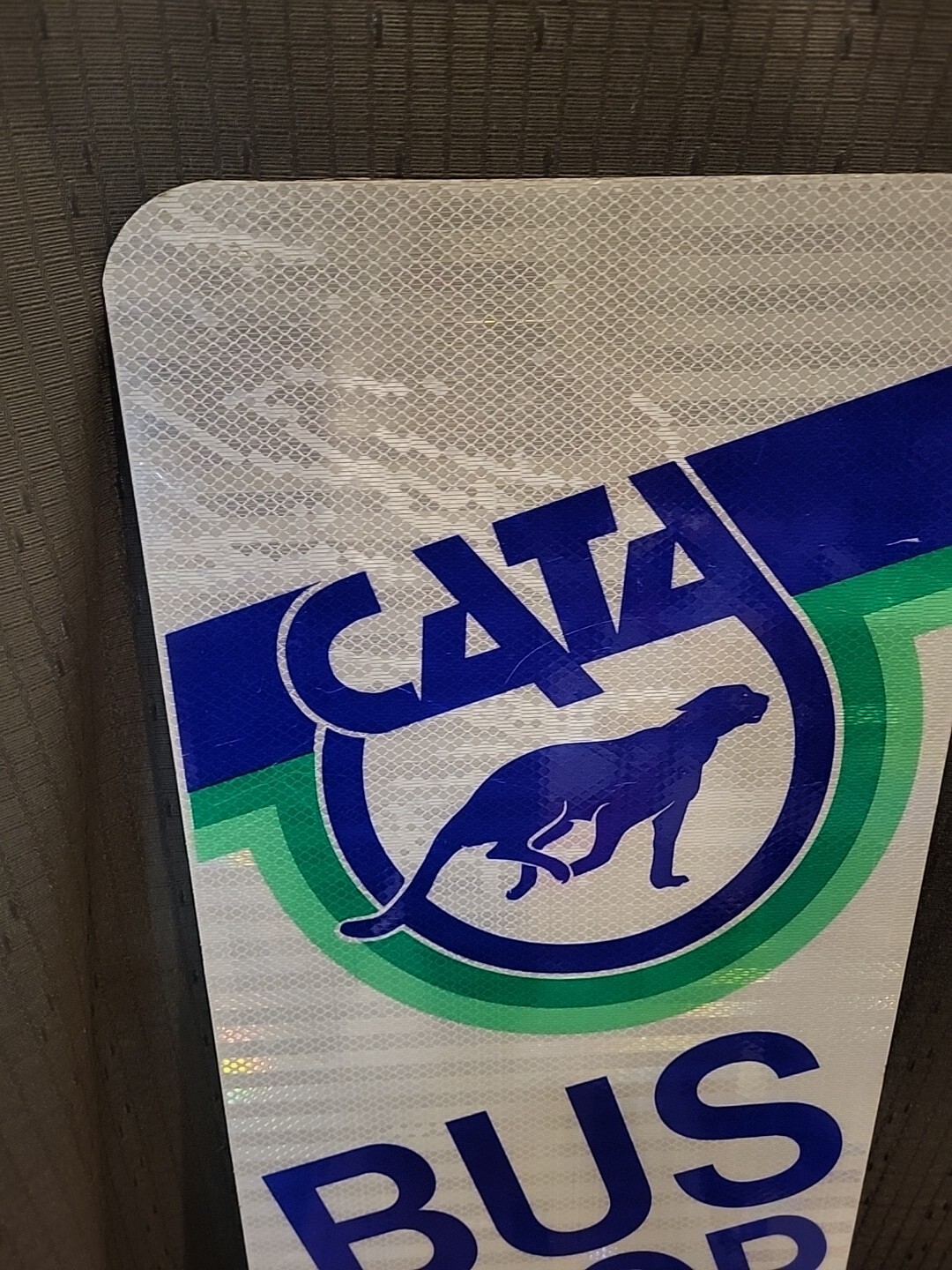 BUS STOP SIGN CATA PUMA COUGAR CAT Capital Area Transportation 2 Sided USA
