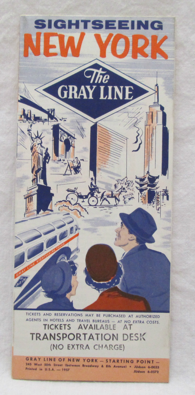 Vintage 1957 Seeing New York Gray Line Tour Brochure Tour Guide Map Advertising