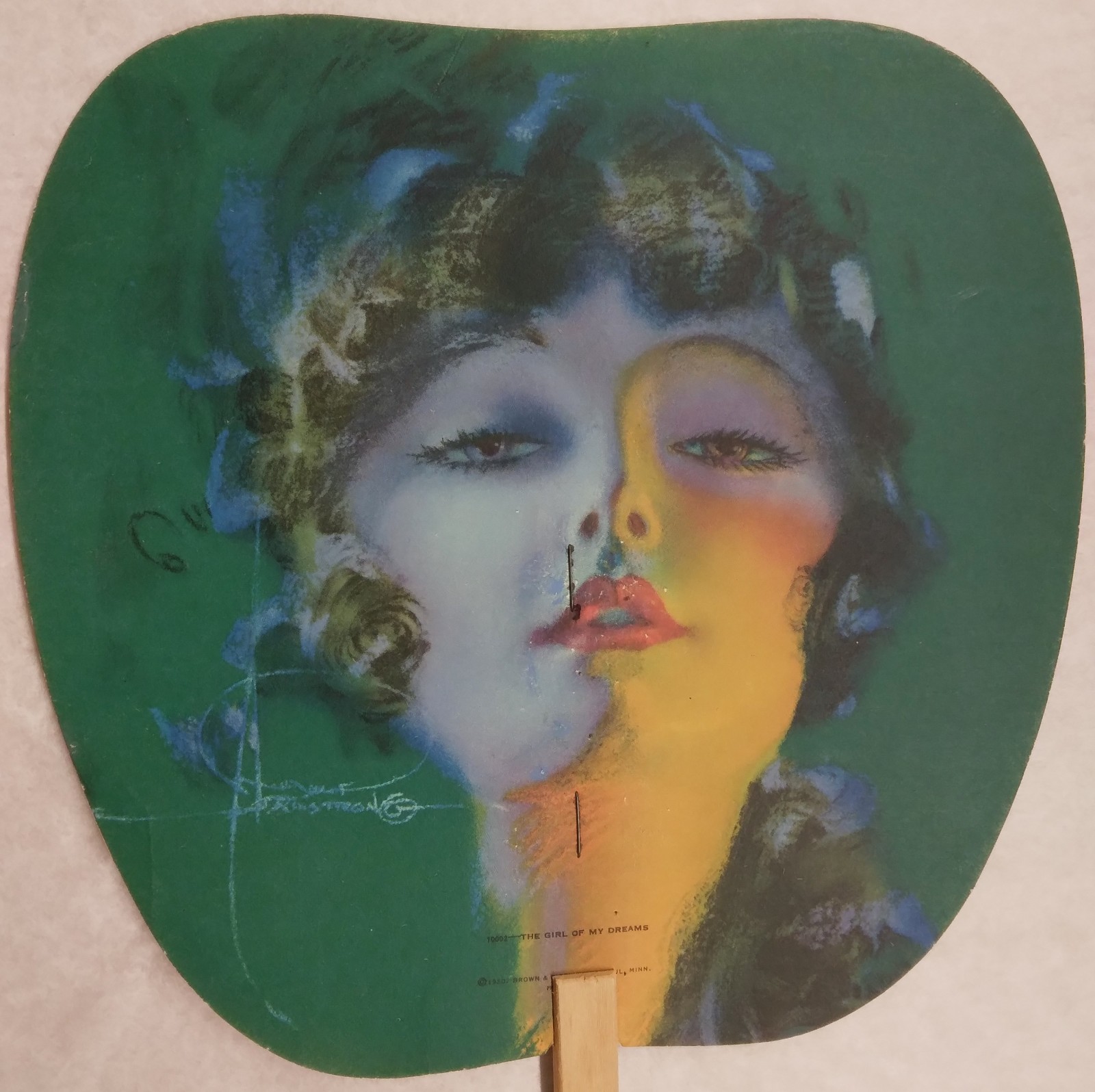 1931 Hand Fan for Chicago Southern Limited Bus Schedule – Illus. Rolf Armstrong