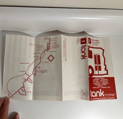 TANK Transit Authority of Nothern Kentucky 1978 Bus Schedules