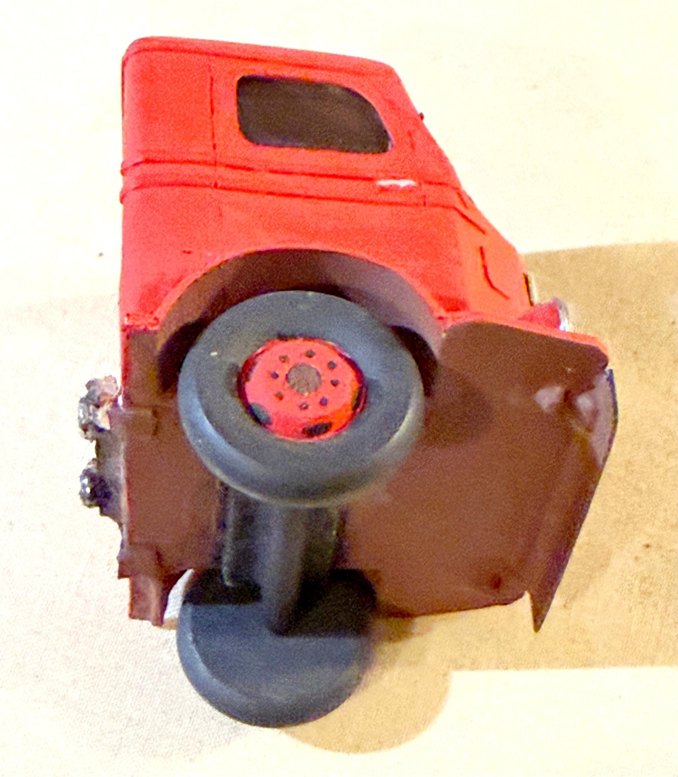 Handmade Vintage Slot Car Models: White COE Truck & 1930s Mack Intercity Bus