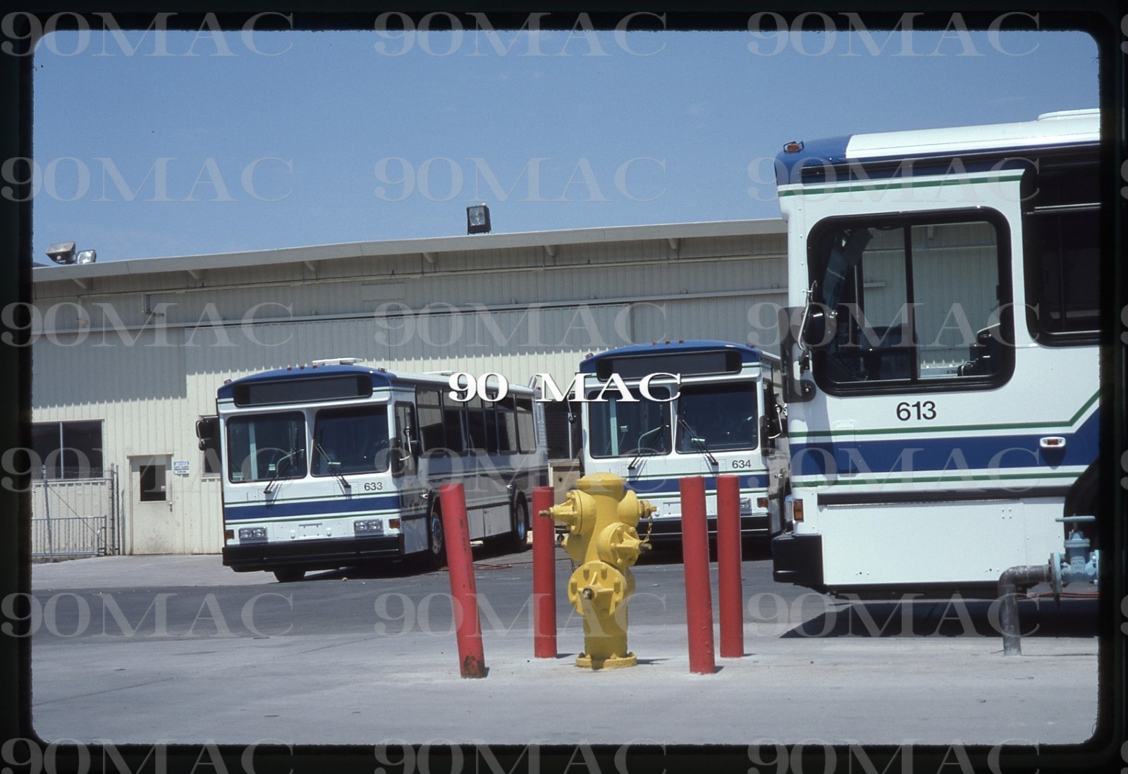 UNION CITY TRANSIT (CA). Buses #613-633-634. Original Slide 1996.GILLIG FACTORY!