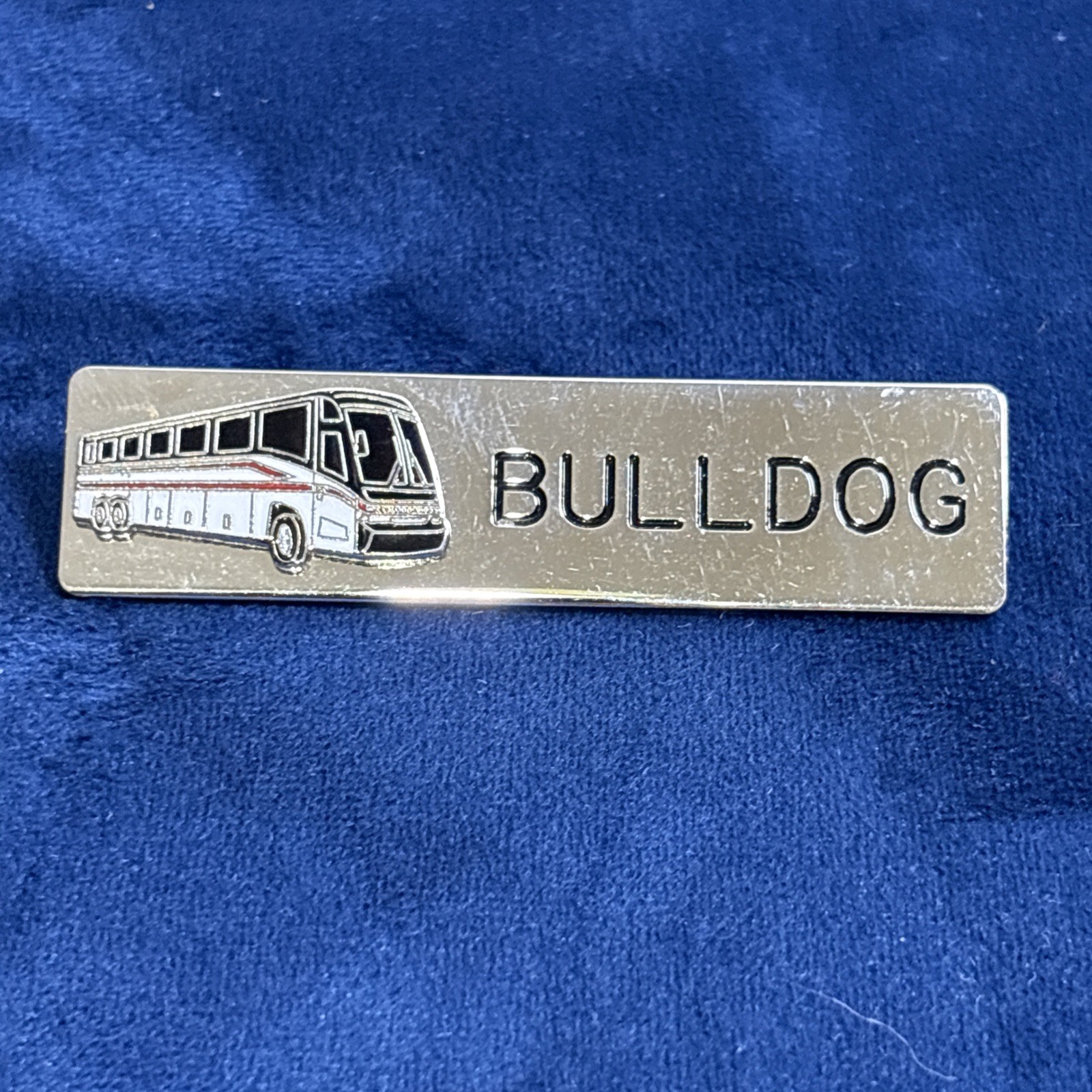Bus Service Bulldog Name Badge Lapel Pin Driver Metal MSU Mississippi State Dogs