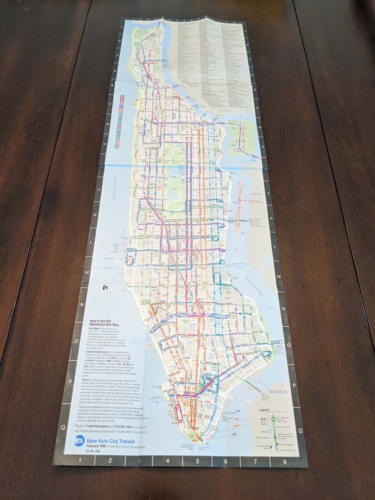 Manhattan Bus Map February 1995