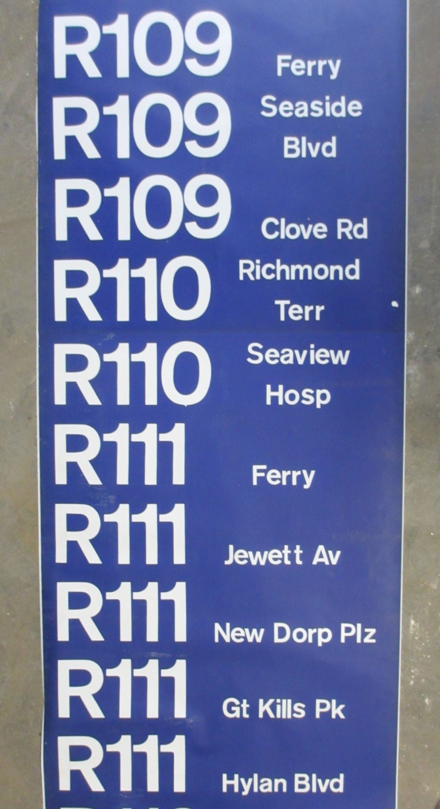 Vintage 1973 Staten Island Castleton Depot Bus Roll Sign Ferry New York City NY