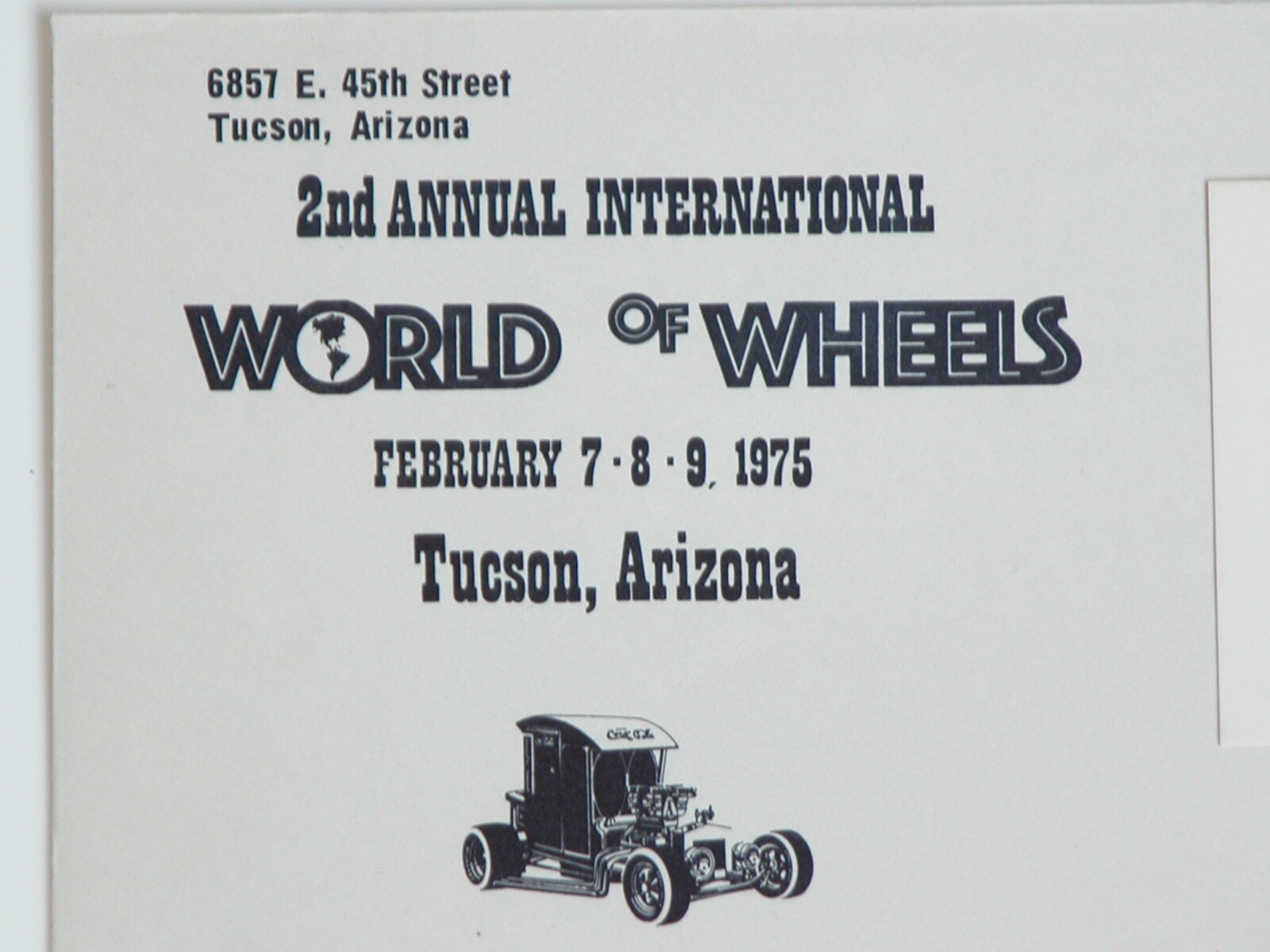 Vtg AUTORAMA 70s Auto Show Ticket & Motorcycle Hot Rod Event Tuson AZ Feb 1975