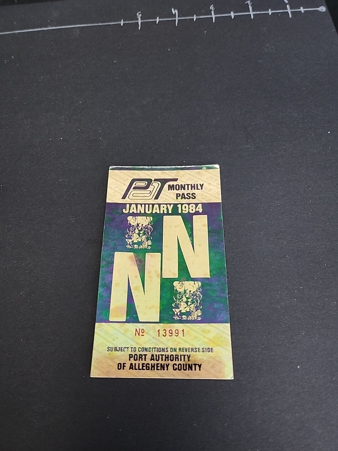 Vtg PAT Bus / Streetcar Monthly Pass Port Authority Allegheny County Rare 1984