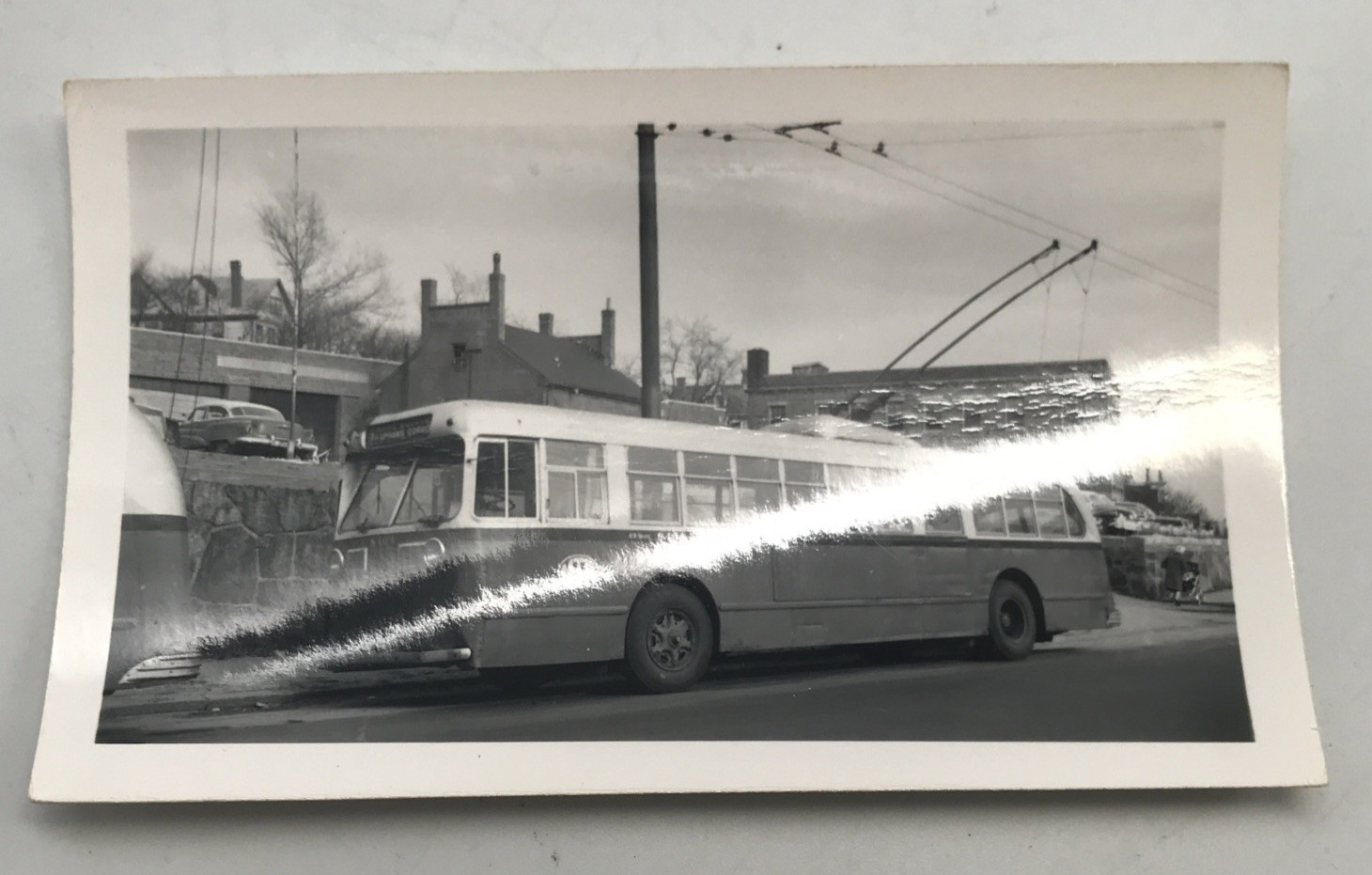 Boston Elevated Railway BERy #8404 Trackless Trolley Bus 2.75×4.5 Photograph