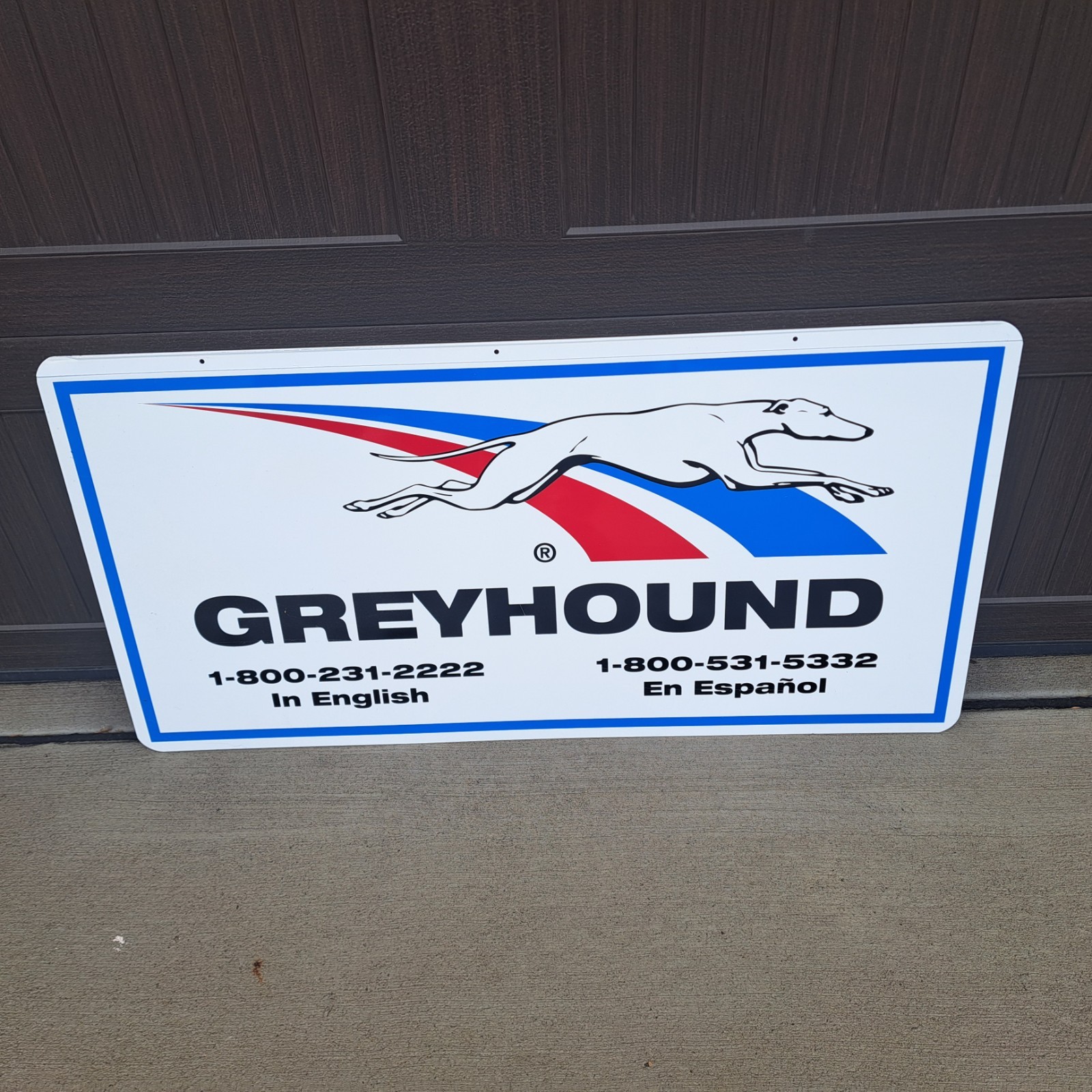 Greyhound Bus Lines Metal Sign 4 x 2′ Vintage Advertising NICE c1990s REAL