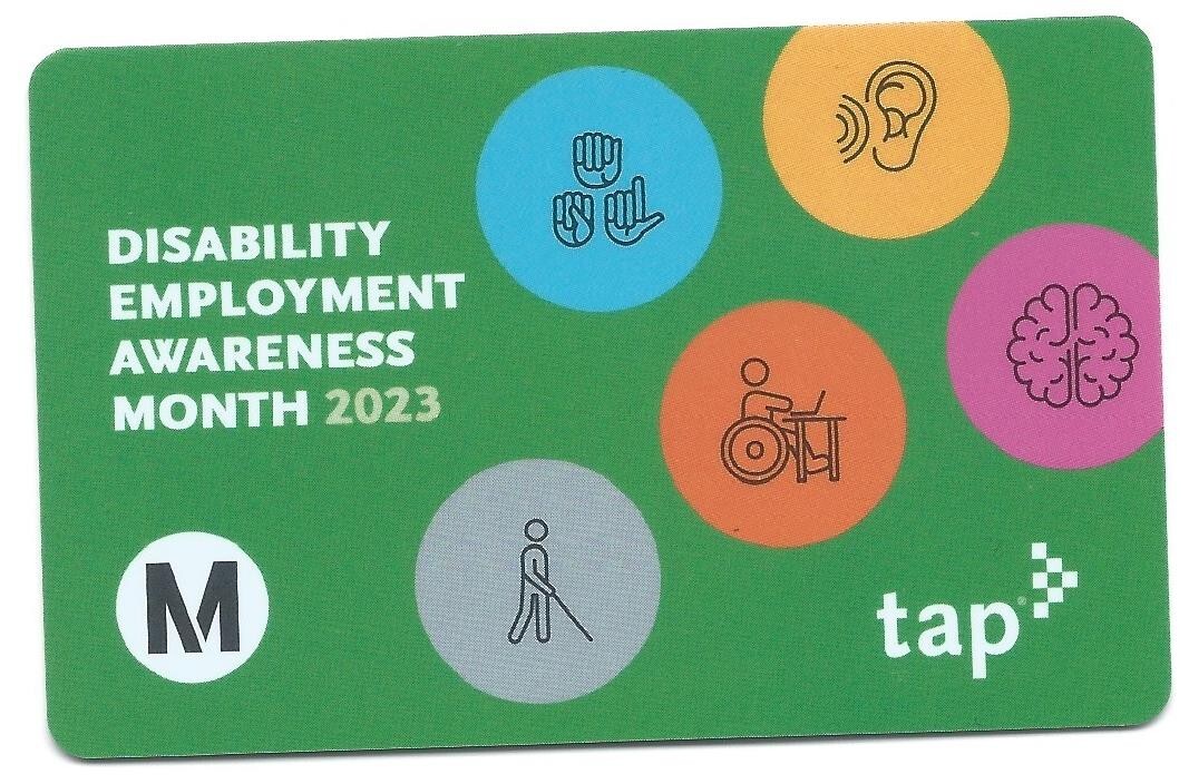 NEW Active Disability Employment Awareness 23 Los Angeles Metro LA TAP Fare Card