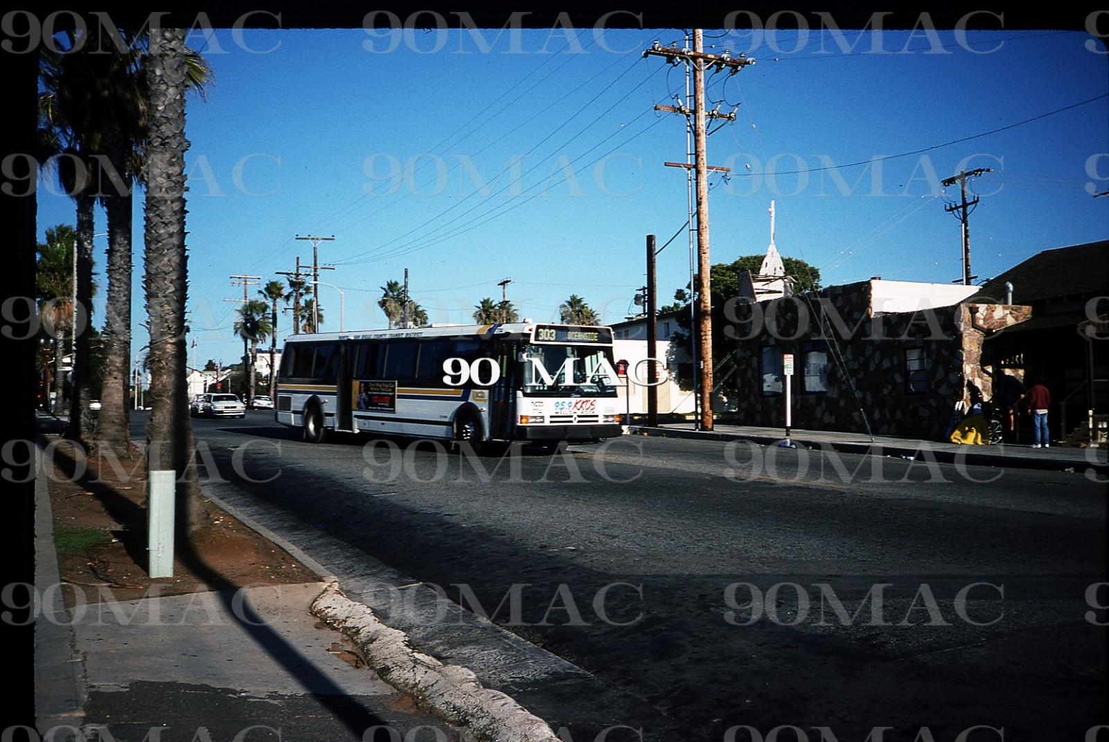 NCTD. GRUMMAN 870 BUS #774. Oceanside (CA). Original Slide 1993.
