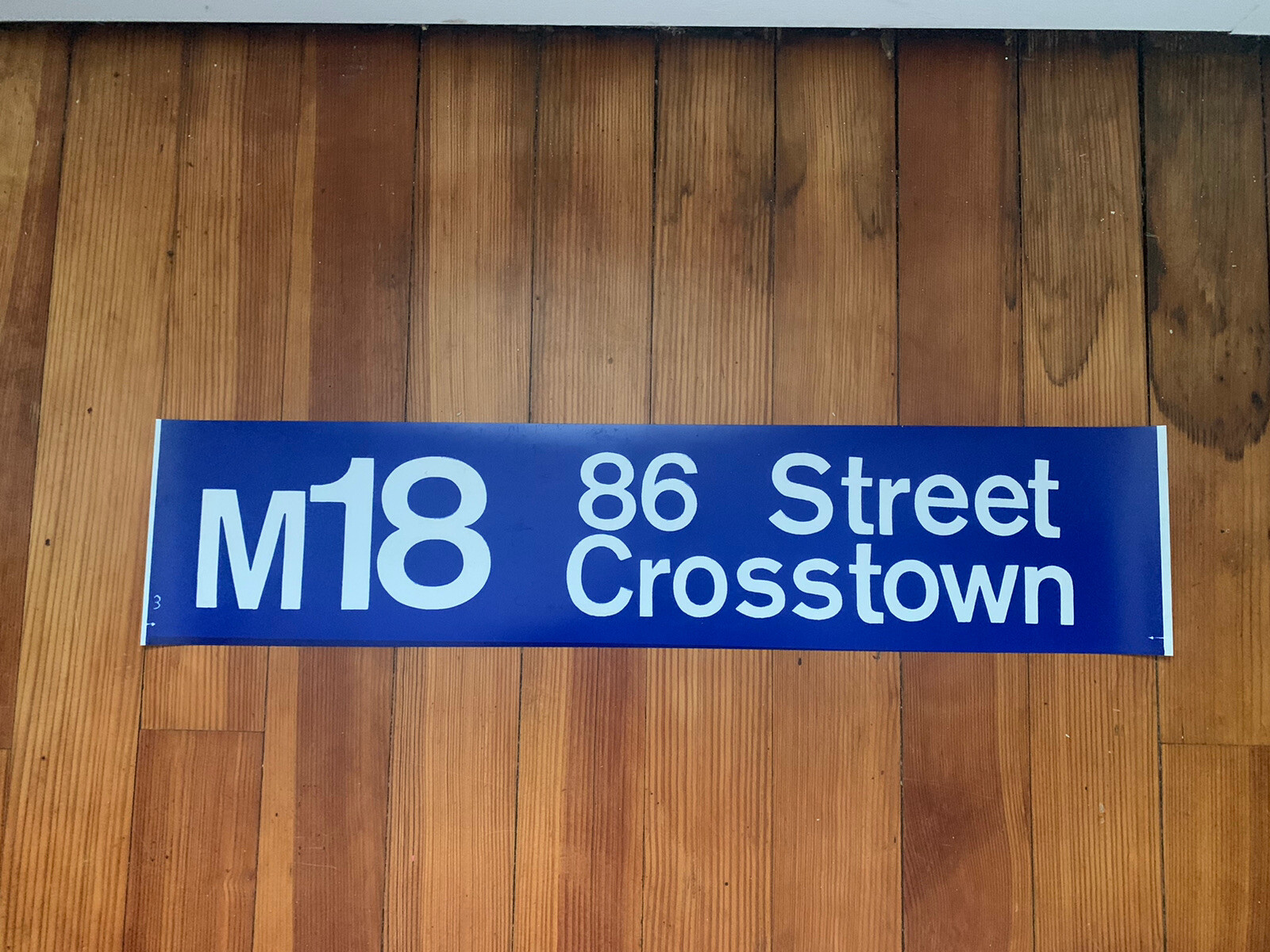 NY NYC BUS ROLL SIGN 1974 GM M18 86 STREET CROSSTOWN EAST CENTRAL PARK MANHATTAN