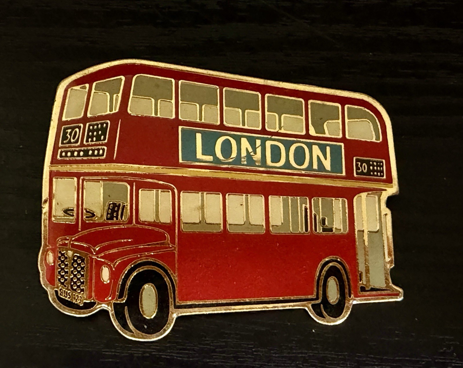 Vtg Red London Double-Decker Bus Enamel Magnet Double Decker
