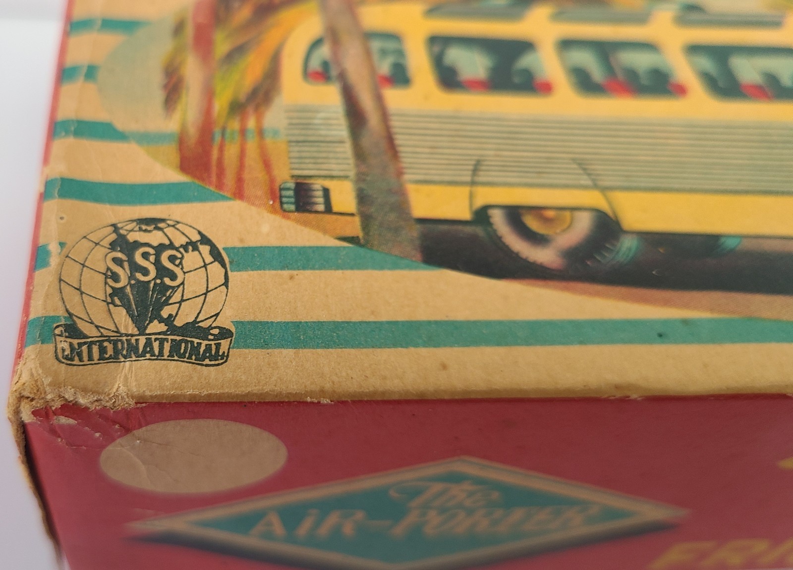 VINTAGE SSS JAPAN TIN FRICTION BUS AIR PORTER SIGHT SEEING WITH BOX 1950’S