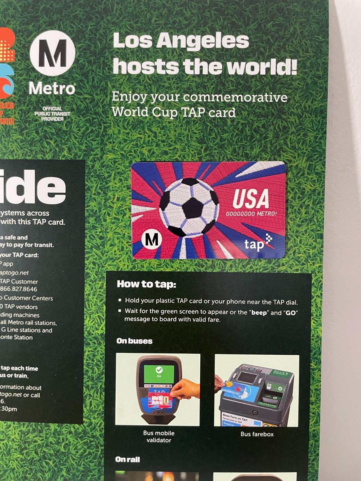Metro TAP Card FIFA World Cup 2026 USA Bus Subway Rail Train Transit Fare Card